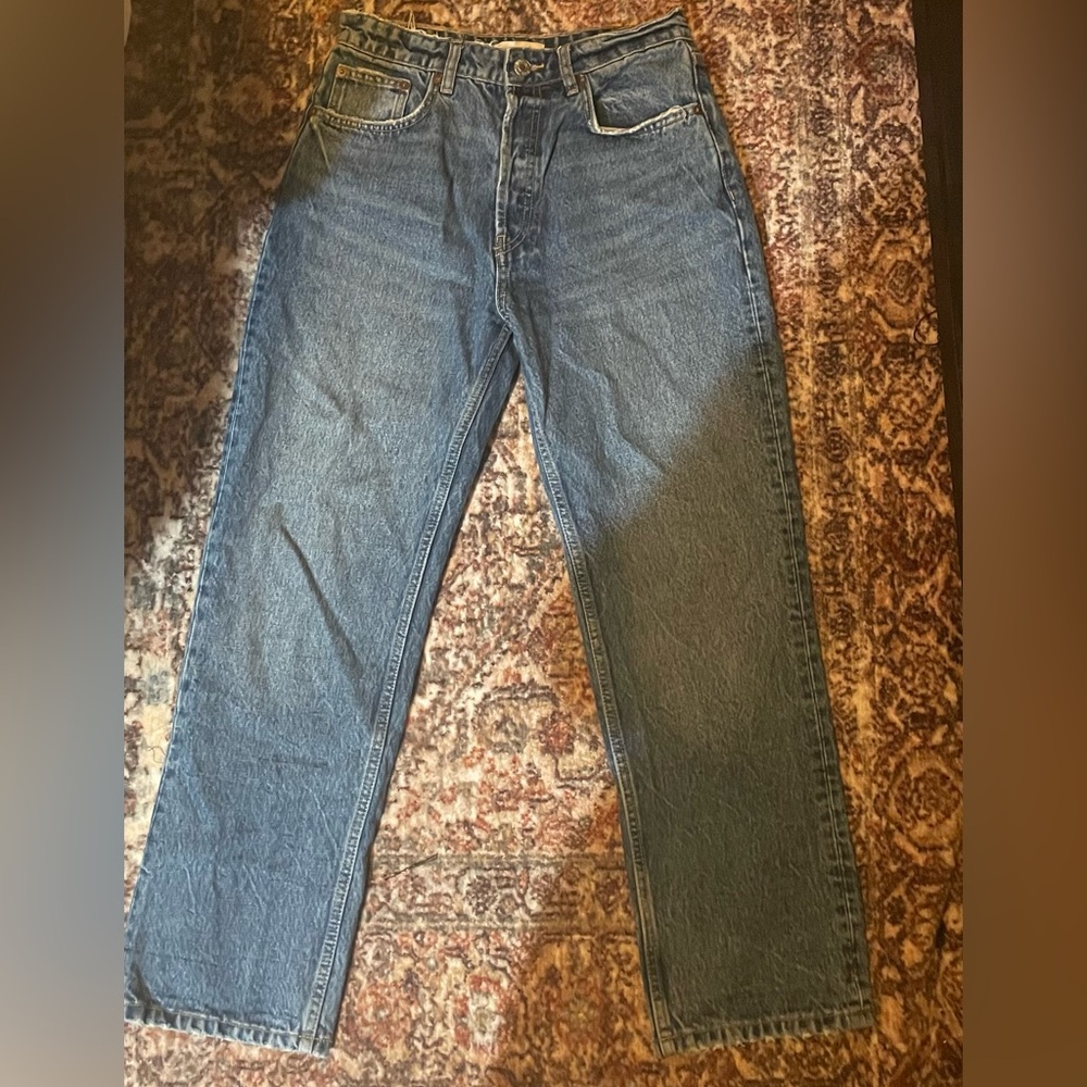 Zara straight leg ankle jeans - medium blue | US 6 / MX 28